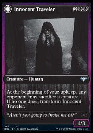 (388) Magic The Gathering Innistrad: Double Feature Single: Innocent Traveler // Malicious Invader  Uncommon