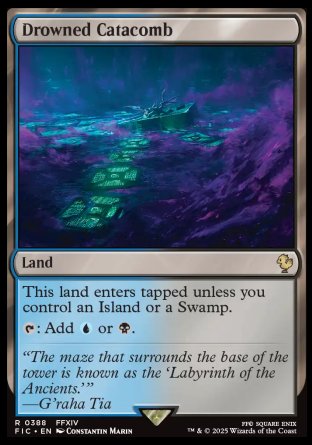 (388) Magic The Gathering Commander: Magic: The Gathering - FINAL FANTASY: Collector's Edition Single: Drowned Catacomb Holo Rare