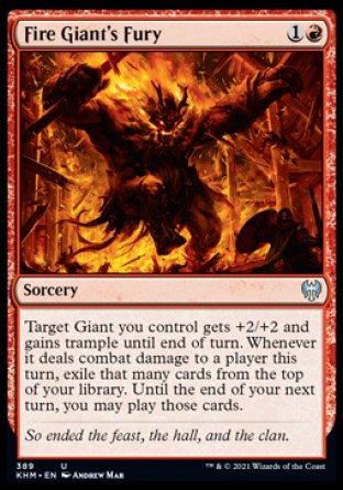 (389) Magic The Gathering Kaldheim: Extras Single: Fire Giant's Fury  Uncommon