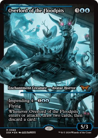 (389) Magic The Gathering Duskmourn: House of Horror: Extras Single: Overlord of the Floodpits (V.2) Holo Mythic