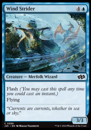 (389) Magic The Gathering Foundations Jumpstart Single: Wind Strider  Common
