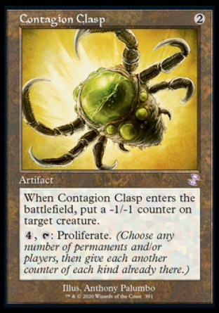 (391) Magic The Gathering Time Spiral Remastered: Extras Single: Contagion Clasp Holo Time Shifted