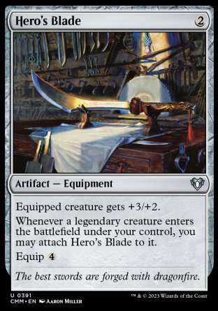(391) Magic The Gathering Commander Masters Single: Hero's Blade Holo Uncommon