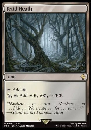 (391) Magic The Gathering Commander: Magic: The Gathering - FINAL FANTASY: Collector's Edition Single: Fetid Heath Holo Rare