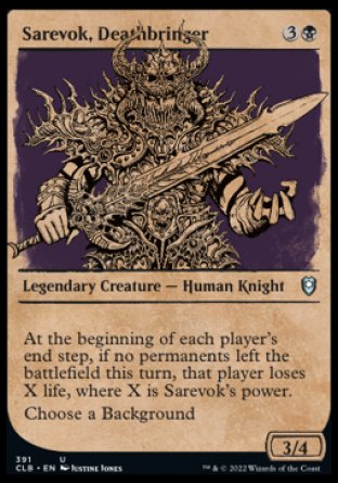 (391) Magic The Gathering Commander Legends: Battle for Baldur's Gate: Extras Single: Sarevok, Deathbringer (V.2)  Uncommon