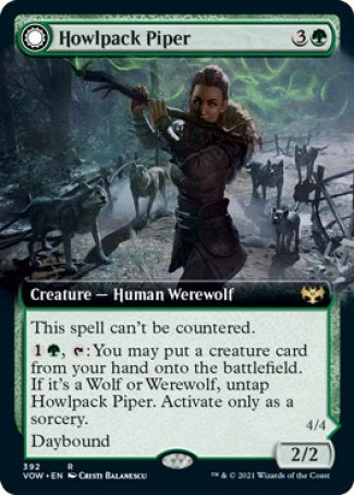 (392) Magic The Gathering Innistrad: Crimson Vow: Extras Single: Howlpack Piper // Wildsong Howler Holo Rare