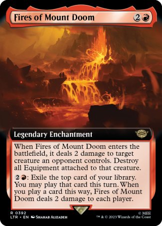 (392) Magic The Gathering The Lord of the Rings: Tales of Middle-earth: Extras Single: Fires of Mount Doom (V.2)  Rare