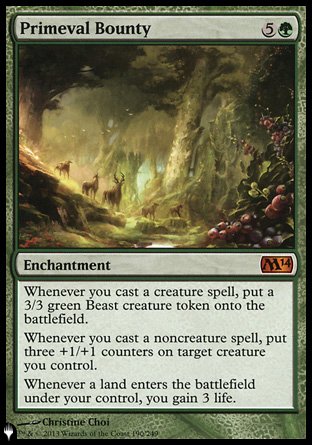 (190) Magic The Gathering The List Single: Primeval Bounty  Mythic