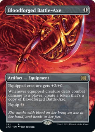 (392) Magic The Gathering Double Masters 2022: Extras Single: Bloodforged Battle-Axe (V.1) Holo Rare