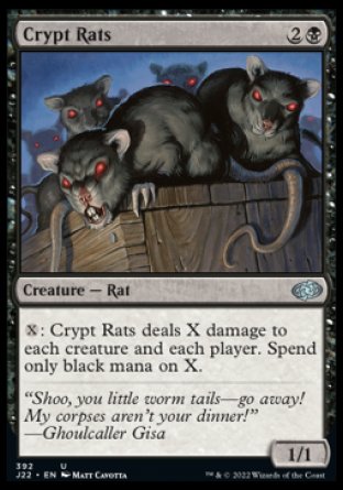(392) Magic The Gathering Jumpstart 2022 Single: Crypt Rats  Uncommon