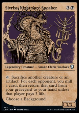 (393) Magic The Gathering Commander Legends: Battle for Baldur's Gate: Extras Single: Sivriss, Nightmare Speaker (V.2)  Uncommon