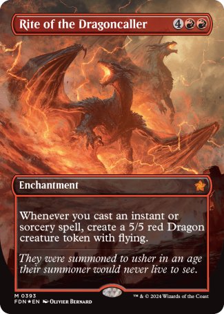 (393) Magic The Gathering Magic: The Gathering Foundations: Extras Single: Rite of the Dragoncaller (V.2) Holo Mythic