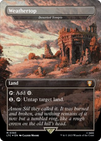 (393) Magic The Gathering Commander: The Lord of the Rings: Tales of Middle-earth: Extras Single: Deserted Temple (V.2) Holo Mythic
