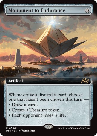 (394) Magic The Gathering Aetherdrift: Extras Single: Monument to Endurance Holo Rare