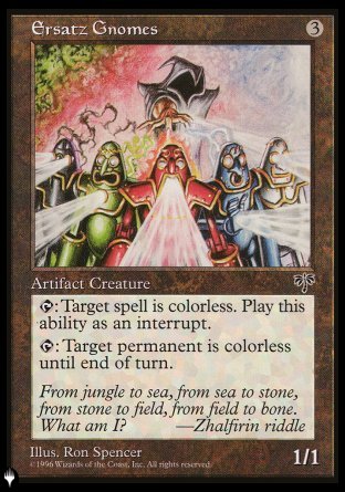 (301) Magic The Gathering The List Single: Ersatz Gnomes  Uncommon
