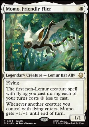 (394) Magic The Gathering Magic: The Gathering | Avatar: The Last Airbender: Promos Single: Momo, Friendly Flier (V.2) Holo Rare
