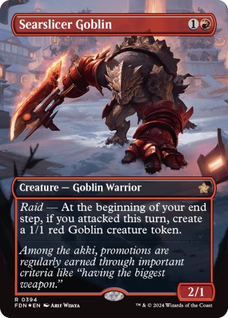 (394) Magic The Gathering Magic: The Gathering Foundations: Extras Single: Searslicer Goblin (V.2) Holo Rare