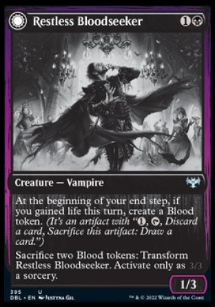 (395) Magic The Gathering Innistrad: Double Feature Single: Restless Bloodseeker // Bloodsoaked Reveler  Uncommon