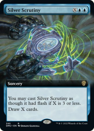 (395) Magic The Gathering Dominaria United: Extras Single: Silver Scrutiny Holo Rare