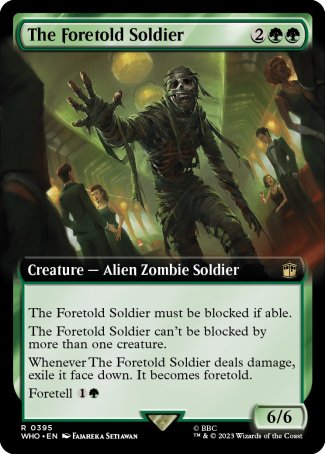 (395) Magic The Gathering Universes Beyond: Doctor Who: Extras Single: The Foretold Soldier (V.1) Holo Rare