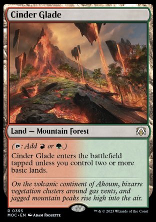 (395) Magic The Gathering Commander: March of the Machine Single: Cinder Glade  Rare