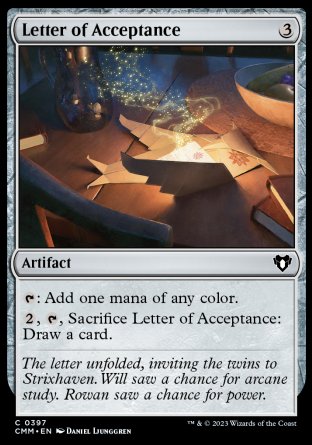 (397) Magic The Gathering Commander Masters Single: Letter of Acceptance  Common