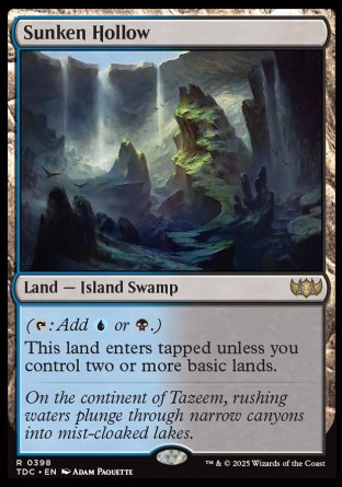 (398) Magic The Gathering Commander: Tarkir: Dragonstorm Single: Sunken Hollow  Rare