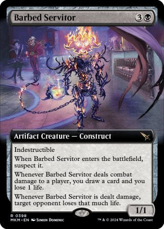 (398) Magic The Gathering Murders at Karlov Manor: Extras Single: Barbed Servitor  Rare