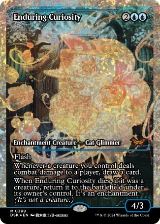 (398) Magic The Gathering Duskmourn: House of Horror: Extras Single: Enduring Curiosity (V.3) Holo Mythic