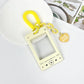 Photocard Holder: Music Player with Spring Cord & Heart Charm: Yellow