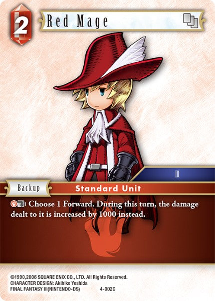 (002) Final Fantasy TCG Opus IV Single: Red Mage (4-002) Holo Common