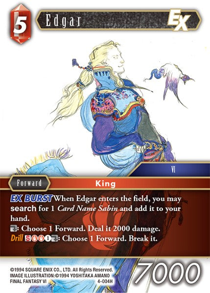 (004) Final Fantasy TCG Opus IV Single: Edgar (4-004) Holo Hero