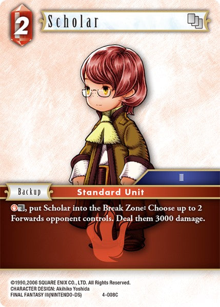 (008) Final Fantasy TCG Opus IV Single: Scholar (4-008) Holo Common