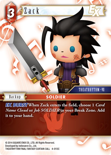 (013) Final Fantasy TCG Opus IV Single: Zack (4-013)  Common
