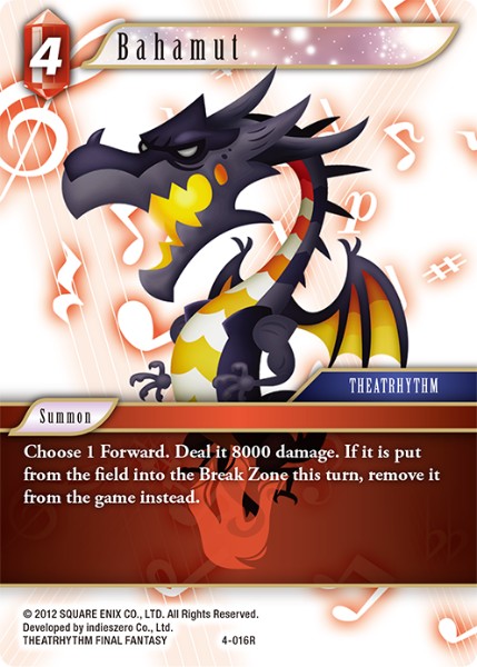 (016) Final Fantasy TCG Opus IV Single: Bahamut (4-016) Holo Rare