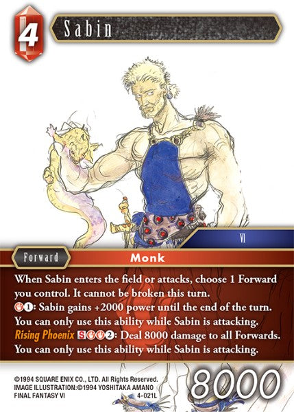 (021) Final Fantasy TCG Opus IV Single: Sabin (4-021)  Legend