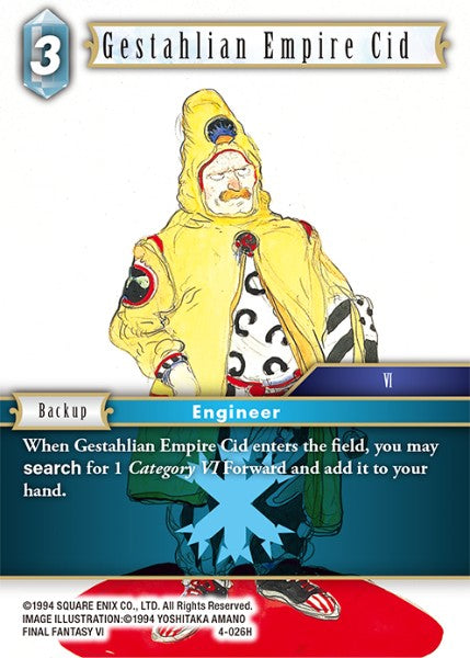 (026) Final Fantasy TCG Opus IV Single: Gestahlian Empire Cid (4-026) Holo Hero
