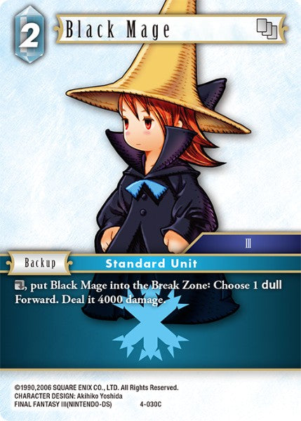 (030) Final Fantasy TCG Opus IV Single: Black Mage (4-030) Holo Common