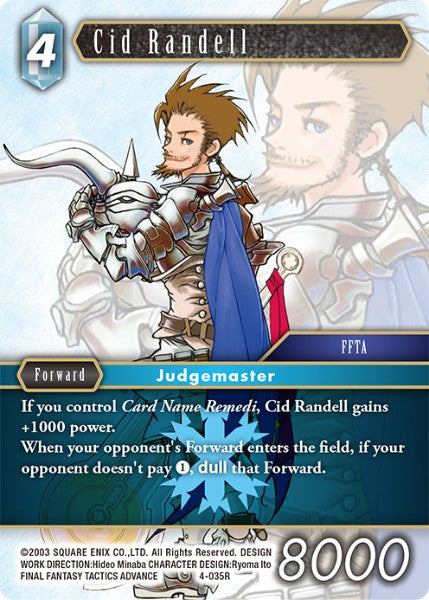 (035) Final Fantasy TCG Opus IV Single: Cid Randell (4-035) Holo Rare