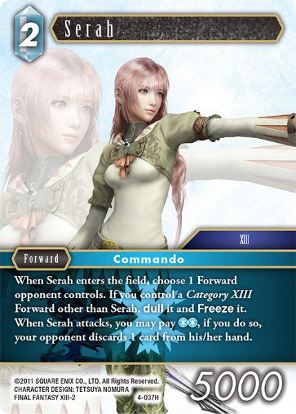 (037) Final Fantasy TCG Opus IV Single: Serah (4-037) Holo Hero