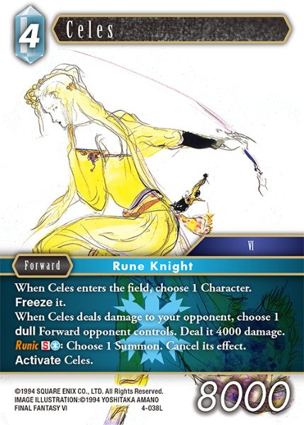 (038) Final Fantasy TCG Opus IV Single: Celes (4-038) Holo Legend