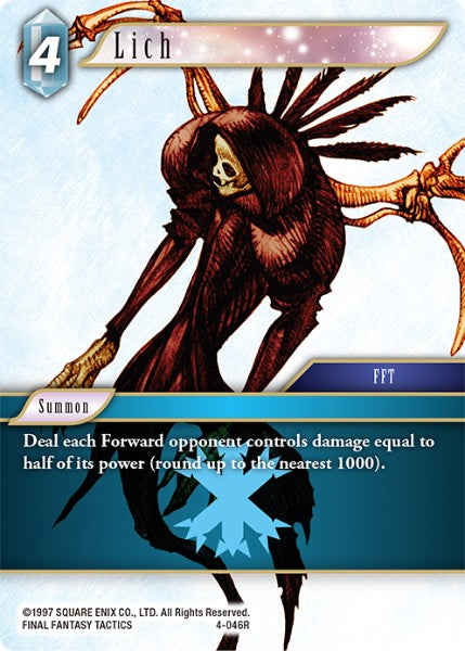 (046) Final Fantasy TCG Opus IV Single: Lich (4-046) Holo Rare