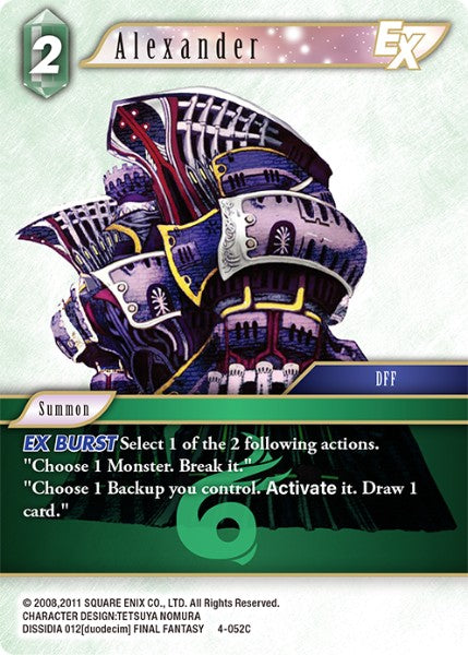(052) Final Fantasy TCG Opus IV Single: Alexander (4-052) Holo Common