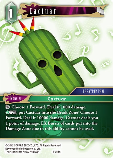 (058) Final Fantasy TCG Opus IV Single: Cactuar (4-058)  Common