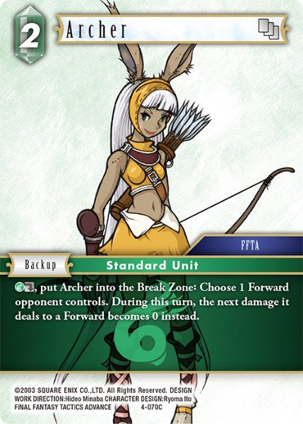 (070) Final Fantasy TCG Opus IV Single: Archer (4-070) Holo Common
