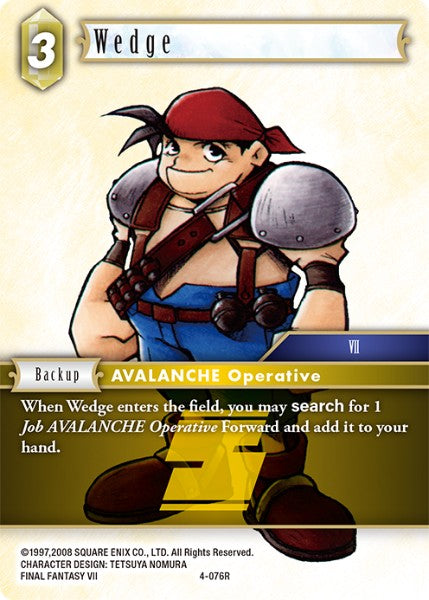 (076) Final Fantasy TCG Opus IV Single: Wedge (4-076) Holo Rare
