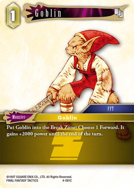 (081) Final Fantasy TCG Opus IV Single: Goblin (4-081) Holo Common