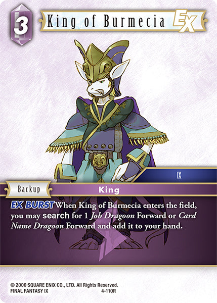 (110) Final Fantasy TCG Opus IV Single: King of Burmecia (4-110) Holo Rare