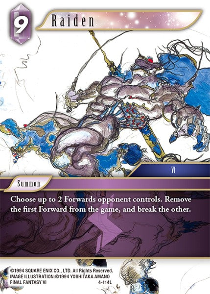 (114) Final Fantasy TCG Opus IV Single: Raiden (4-114) Holo Legend