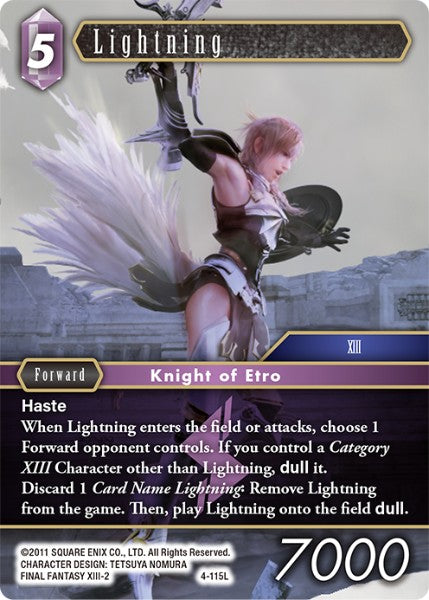 (115) Final Fantasy TCG Opus IV Single: Lightning (4-115) Holo Legend